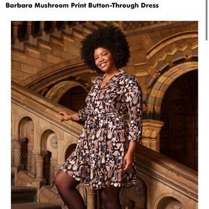 NWT - Joanie x Natural History Museum Mushroom Print Wrap Dress